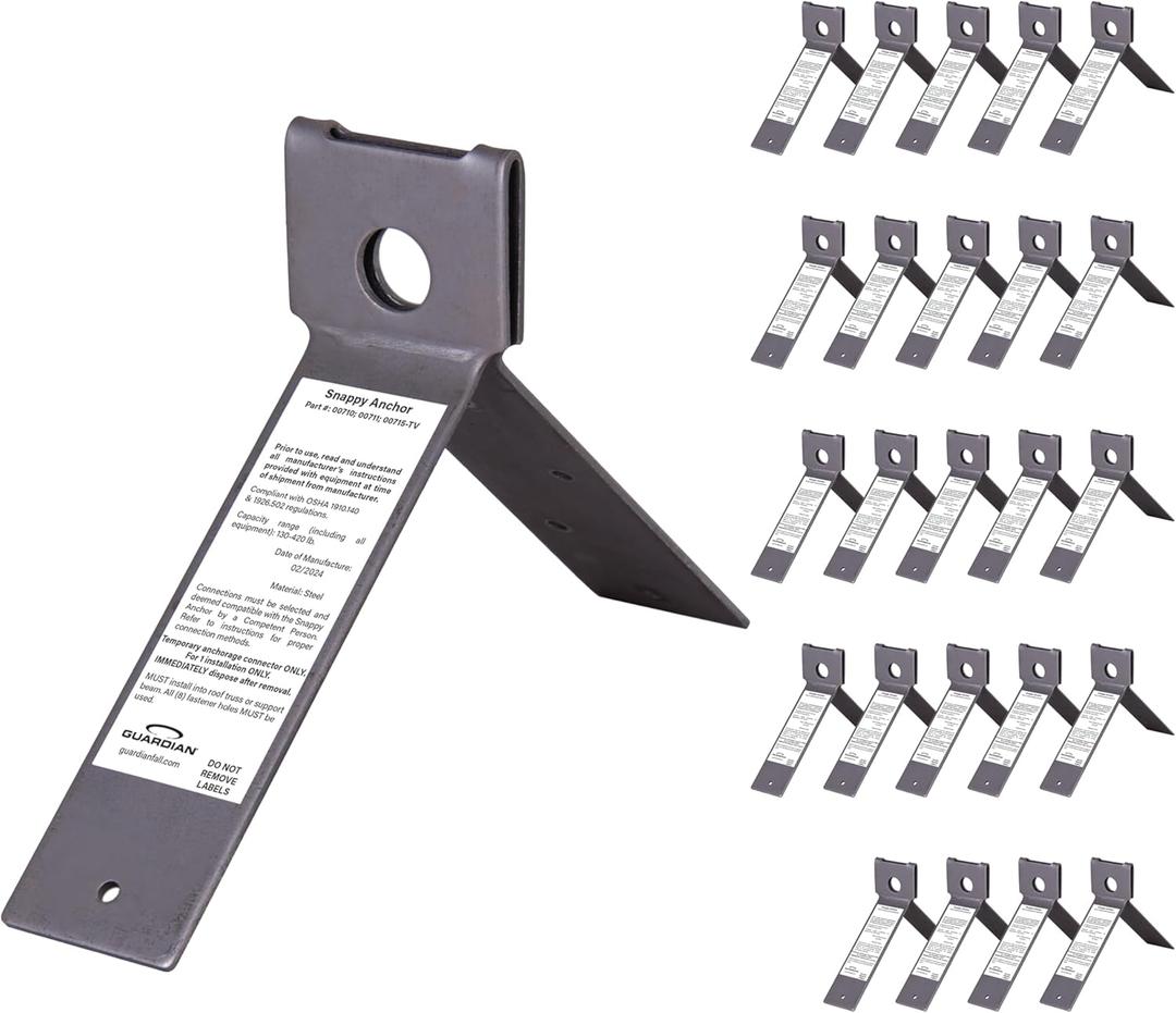 Guardian Fall Protection 00710 Snappy Disposable Anchor For Any Pitch Roof with 25 Nails