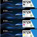 972X Ink Cartridges High Yield for PageWide Pro 452dn 452dw 452dwt 477dn 477dw 477dwt 552dw 577dw 577z Printer Ink Replacement for HP972X Ink Cartridge 972A 972X Black Cyan Magenta Yellow (4-Pack)