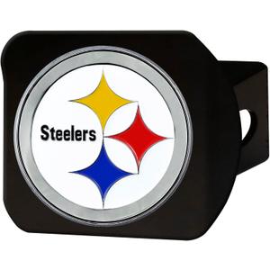 FANMATS NFL Unisex-Adult Black & Color Logo (3.4"x4", White)