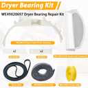 WE49X20697 Dryer Repair & Maintenance Kit with WE18X25100 Lint Filter, Compatible with Select GE Dryers Includes WE3M26 Bearing, WE12X83 Idler Pulley, Drive Belt, Felt Seal & Glide Slides