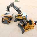 Dwi Dowellin Rc Bulldozer Toys for Boys, Construction Remote Control Bulldozer with Metal bulldozing Shovel Lights/Sounds for Kids Boys