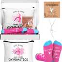 5 Pcs Gymnastics Gifts for Women Party Favors Players Team Gift Players Makeup Bag Necklace Earrings Socks for Women Birthday Decorations Valentine Athlete Gifts Sport Stuff Accessories
