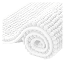 SUBRTEX Bathroom Rugs Chenille Bath Rug Soft Short Plush Bath Mat Soft Shower Mat Water Absorbent Shower Mat Quick Dry Machine Washable(White,16" x 24")