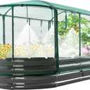Quictent Galvanized Raised Garden Bed Kit with Self Watering System and Mesh Cover, Large Oval Metal Outdoor Planter Garden Boxes for Vegetables Herbs Flowers, 6x3x1Ft