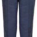 Calvin Klein Boys' Flat-Front Suit Dress Pant, Straight Leg Fit & Hemmed Bottom, Belt Loops & Functional Front Pockets (Blue,12)