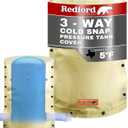Redford Supply Co. Cold Snap (5F) Round Pressure Tank Cover Insulation, 3-Way Round, 28"Diameter x 64"H, Water Well Tank Covers Insulated, Well Pump Cover Insulated Freeze Proof for Winter (Beige)