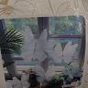 3D Hanging Butterfly Decorations, White Butterfly Birthday Party Decorations, 5 Pcs Water-Repellent Paper Butterfly Hanging Decorations for Girls, Women, Flower Garden Party Décor