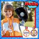 Nosiny 50 Pcs Cute Baseball Award Medals for Kids Gold Baseball Trophy Bulk with 50 Styles Award Stickers 1.5 Inches Neck Ribbon for Team Sports Toddler Preschool School Teacher Coach Favors Gift