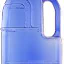 New Wave Enviro 1 Gallon Square BPA Free Bottle with Screw Top Cap and Integrated Handle, Space Saving Design, Ideal for Gym and Outdoor Life, Blue