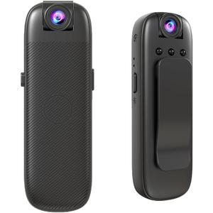Mini Body Camera 1080P, Wearable Pocket Camera with Clip, 180° Rotatable Lens,Night Vision and Audio Recording for Security Guard, Law Enforcement, Work Records, Travel Evidence