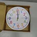 AIRUIFU Wall Clock for Kids Learning Tell Time Easily Non-Ticking Battery Operated Kids Teaching Time Clock- Analog Colorful Clock Decorative for Kids Room Classroom School(8 Inch)