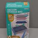 Space Saver Vacuum Storage Bags, 6 Pack Space Saver Bags with Pump, Storage Vacuum Sealed Bags for Clothes, Comforters, Blankets, Bedding (6 Medium) (Blue)