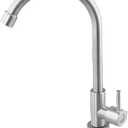 Stainless Steel Kitchen Tap Single Cold Water Faucet For Sink Mixer With 360°Rotating Spout Energy Saving Bubbler For Home Bar Bathroom