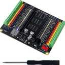 Freenove Breakout Board for ESP32 / ESP32-S3 WROVER WROOM, Terminal Block Shield HAT with Pin Header, 5V 3.3V Power Outputs, GPIO Status LED