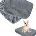 Dog Bed Covers Soft Plush Replacement Washable, Waterproof Dog Bed Liner,long plush fabric,Grey