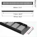 PATIKIL 31.5 x 3.2 Inch Door Air Vent Cover, Aluminum Grille Ventilation Cover Louvered with Mounting Screws for Cabinet Wardrobe Door, Black