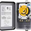 DEWENWILS 24-Hour Mechanical Timer Switch - 208-277VAC DPST, 5HP 40A, Metal Enclosure, Heavy Duty, Manual Override, Ideal for Pool Pump, Water Heater, Lights and Fans, Weatherproof, ETL Listed, Gray