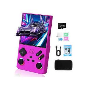 GWALSNTH V40 MAX Retro Handheld Game Console, 40000 Games Preloaded 256G TF Card, Builtin 49+ Emulators, 4.0 Inch 4K HD IPS Screen, 4000mAh Battery, Portable Pocket Video Game Console (Purple Color)