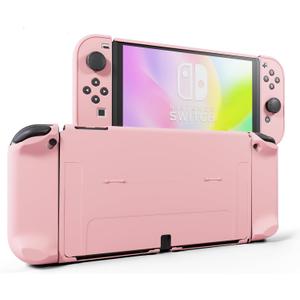 RHOTALL 3 in 1 Protective Pink Case Cover for Nintendo Switch OLED, Dockable Case for Nintendo Switch OLED and Joy Con Controller with Grip Cover Shock-Absorption and Anti-Scratch Design (Pink) RHOTALL 3 in 1 Protective Pink Case Cover for Nintendo Switch OLED, Dockable Case for Nintendo Switch OLED and Joy Con Controller with Grip Cover Shock-Absorption and Anti-Scratch Design (Pink)