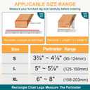 32 Pcs Rectangle Chair Leg Floor Protectors for Hardwood - Silicone Felt Furniture Pads, Scratch/Noise Reducing Covers, Large (Fit Perimeter 5" to 5-7/8")