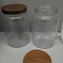 1 Gallon Glass Mason Jar with Airtight Wooden Lid, Wide Mouth Large Food Storage Container with Measurement Markings For Kitchen Pantry, Pickling, Cookies, Flour & Sugar - 2 Pack