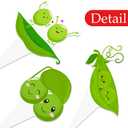 Two Peas in a Pod Twins Cupcake Toppers Twins Baby Shower Decorations 48Pcs Pea Party Cake Topper Decorations Sweet Pea Cupcake Picks for Two Peas in a Pod Twins Gender Reveal Birthday Party Supplies
