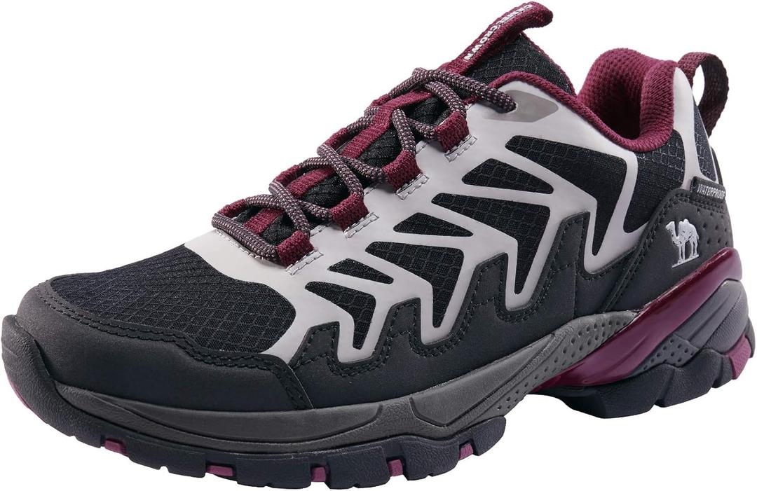 CAMELSPORTS Women's Hiking Shoes Waterproof Lightweight Trail Running Shoes Non-Slip Breathable Outdoor Sneakers for Trekking Walking, Size 7