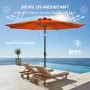 HOMSHADE Outdoor Patio Umbrella - Market Table Pool Deck Umbrella with Push Button Tilt, Crank, UPF50+ UV Protection and Sturdy Ribs, 3-Year Fade Resistance, 220GSM Solution-Dyed Fabric (No base)
