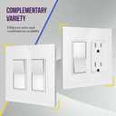 ENERLITES Screwless Decorator Wall Plates Child Safe Outlet Covers, Size 2-Gang 4.68" H x 4.73 L, Unbreakable Polycarbonate Thermoplastic, SI8832-W-5PCS, Glossy, White (5 Pack)