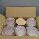 CONNOO 24oz Pink Thick Glass Candle Jars 6 Pack, Multi-Wick Wide Mouth Empty Bulk Candle Containers for Making Candles with Airtight Bamboo Lids, Sticky Warning Labels, Wick kit- Dishwasher Safe