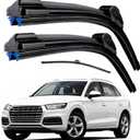 Dual Rubber Blade Windshield Wipers for Audi Q5 2018 2019 2020 2021 2022 2023 2024 2025 / Q3 2015-2018 Replacement Wiper Blades with Rear 24"+20"+15inch (For 2018-2025 Audi Q5)