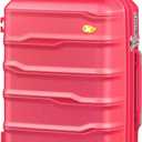 Carry On Luggage 22x14x9 Airline Approved, Hard Shell Suitcase with Spinner Wheels, PP Lightweight Luggages with TSA Lock, Carry-On Suitcases 20 Inch, Red