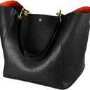 sqlp Large Work Tote Bag for Women Designer Purses and Handbags Big Bucket bags Ladies Travel Crossbody Purse (One Size, Black)