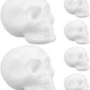 Gadpiparty 6Pcs Foam Skull Heads for Halloween Decoration DIY White Foam Skull Shapes for Crafting Painting Hanging Lightweight Easy to Personalize for Indoor Outdoor Scary Decor