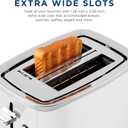 GE 2 Slice Toaster, Extra Wide Slots for Toasting Bagels, Breads, Waffles & More, 7 Adjustable Shade Settings, Removable Crumb Tray, Countertop Kitchen Essentials, 850 Watts, White