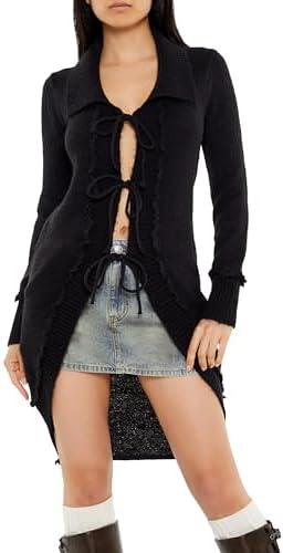 Forever 21 Womens Tie-Front Longline Cardigan Sweater XS