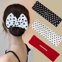 Deft Hair Bun Maker Magic Twist Hair Clamps Lazy Bun Maker Pinching Hair Device Lazy Hair Curler Cute French Twist for Women Bow Hairstyle Hair Accessories 3 Pieces Red Black White