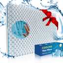 Flat Pillow for Stomach and Back Sleepers, Ultra Thin Pillow for Sleeping, Cooling Gel Slim Stomach Sleeping Pillows for Shoulder Neck Pain Relief, Low Profile Memory Foam Pillows 2.75-inches (Blue&white)