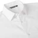 Alex Vando Mens Short Sleeve Dress Shirt Solid Cotton Stretch Button Down Shirt with Pocket (White, L)