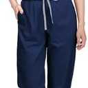 Eadflie Scrubs for Women Set, Cool Stretch Jogging Scrub Nurse Uniform Set, Comfortable Breathable Scrub Tops and Scrub Pants M
