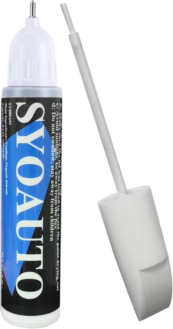 SYOAUTO White Touch Up Paint for Cars White Car Touch up Paint Auto Scratch Repair Pen Brush and Tip 2 in 1 Repair Pen 0.4 oz