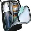 J.L. Childress Pack 'N Protect for Baby Bottles  Insulated Breast Milk Cooler Travel Bag for Moms, Portable Storage for Glass Baby Bottles & Food Containers, For Daycare or On the Go  Black