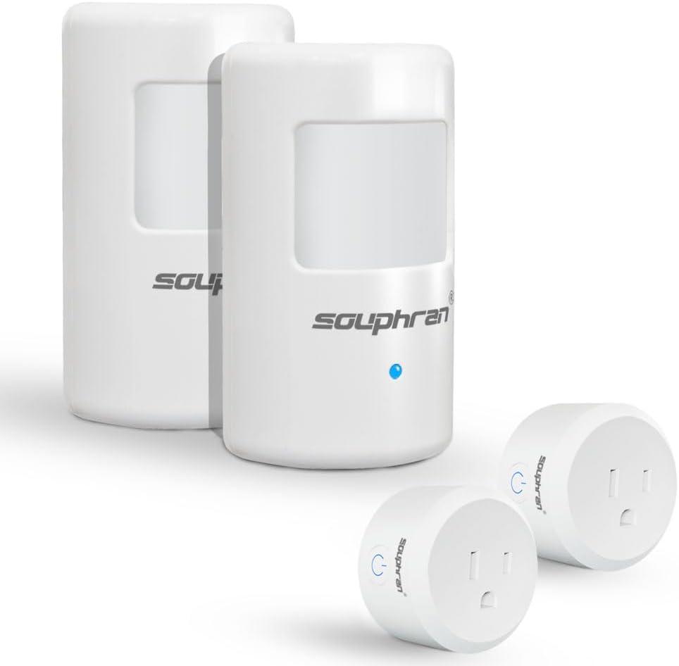 Plug-in Wireless Motion Activated Light Control, No Wiring, Adjustable Detection Range, Always-on Timer and Light Sensor, Motion Detector and Plug Set, 2 Pack