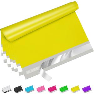 Yellow Poly Mailers 12x15.5 Inch 50 Pcs, Strong Adhesive Shipping Bags for Clothing, Self-Sealing and Waterproof Mailing Envelopes, Privacy Protected Mailer Bags for Small Business
