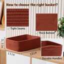 MiniArk Large Shallow Organizing Baskets 15x11x5.1 Inches - Rope Woven Storage Bins for Bathroom, Shelves, Cube Closet, Red 2 Packs
