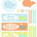 Sandylion Essential Handmade Stickers, Large, Water Baby Phrases