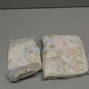 2Pcs Quilted Cotton Makeup Bag Large Travel Makeup Pouch Small Brush Holder Set for Women Cute Floral Coquette Makeup Bag Aesthetic Cosmetic Bag Flower Bee Toiletry Organizer Storage Bag Zipper Pouch