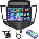 [4+64G] Realdio Android 15 Car Radio for Chevrolet Chevy Cruze 2009-2014 Wireless CarPlay Android Auto, 9" Touch Screen for Cruze Stereo with GPS, WiFi, 32EQ, UI, Bluetooth 5.0, FM/RDS, Backup Camera