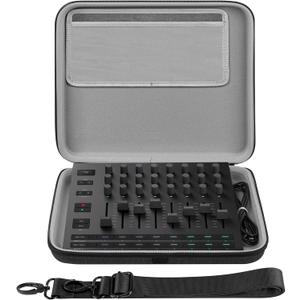 GEEKRIA Hard Shell Travel Case Compatible with Novation Launch Control XL 3, AlphaTheta SLAB MIDI Controller, Audio Mixer Carrying Bag (Dark Gray)