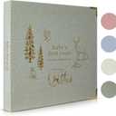 Keepsake Baby Memory Book for Boys and Girls Timeless First 5 Year Baby Book Neutral Journal Scrapbook or Photo Album - Record a Milestone for Every Event from Birth to Age 5, Sage green